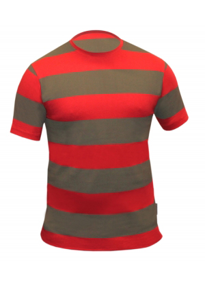 Men Red & Green Stripe T-Shirt