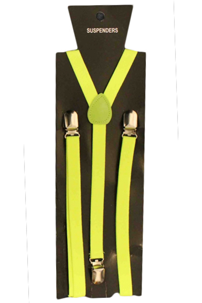 Wickedfun Neon Yellow Plain Braces 1.5 cm