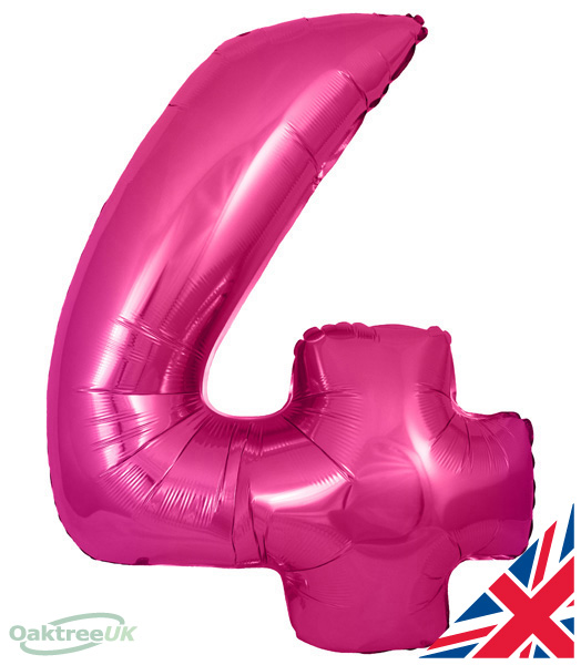 Number 4 Pink Balloon (30 Inches)