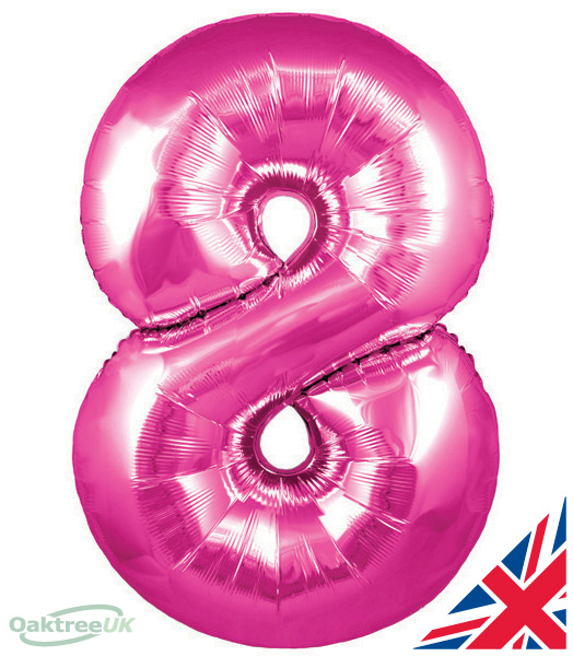 Number 8 Pink Balloon (30 Inches)