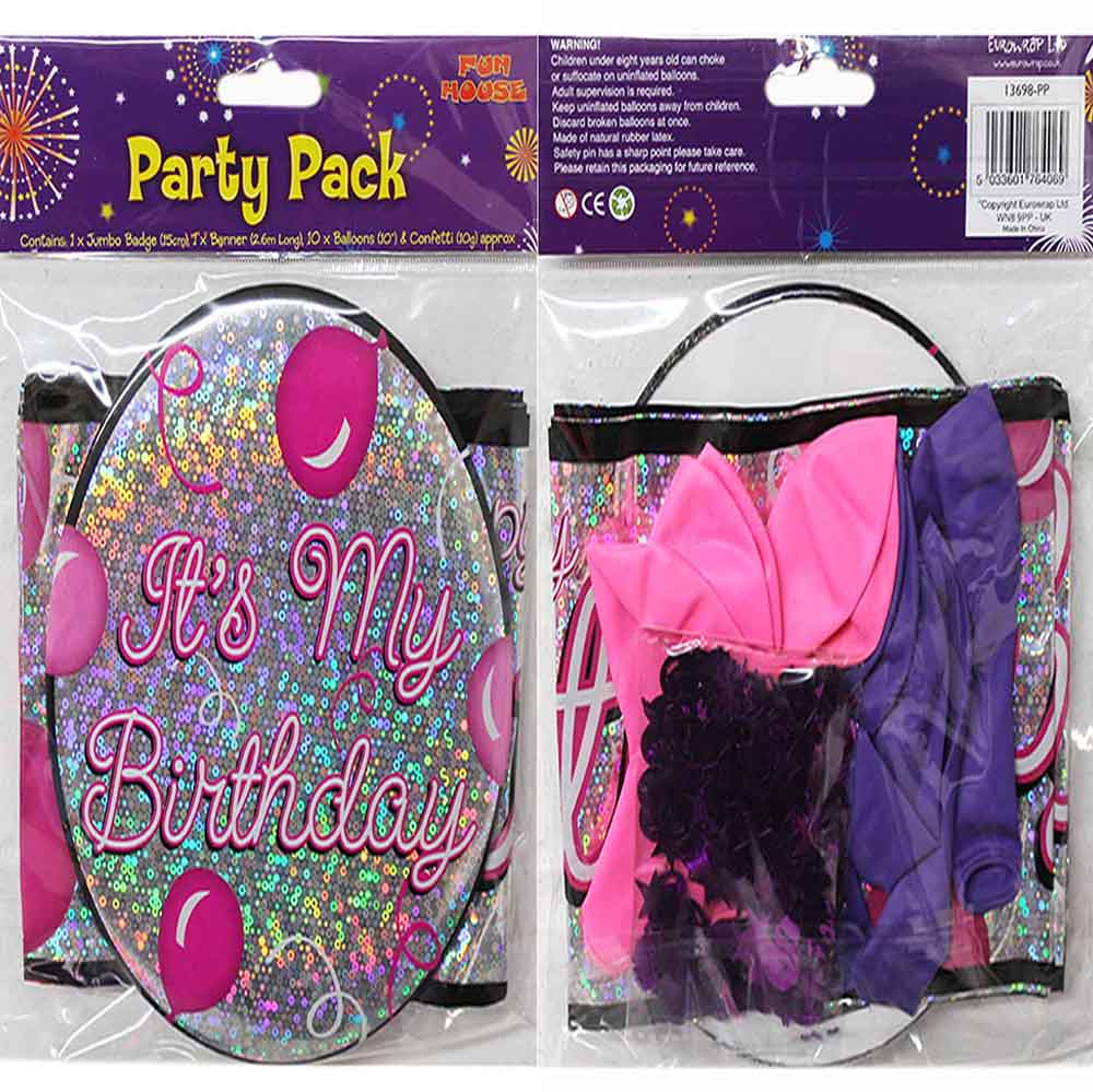 Badge Balloon and Banner Party Pack Female