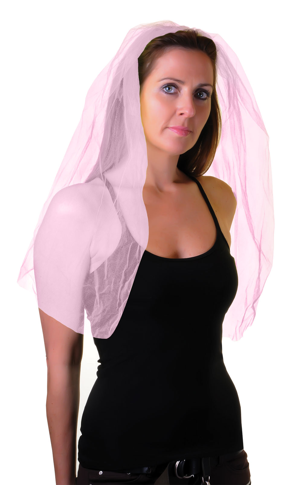 Baby Pink Veil on Hair Band