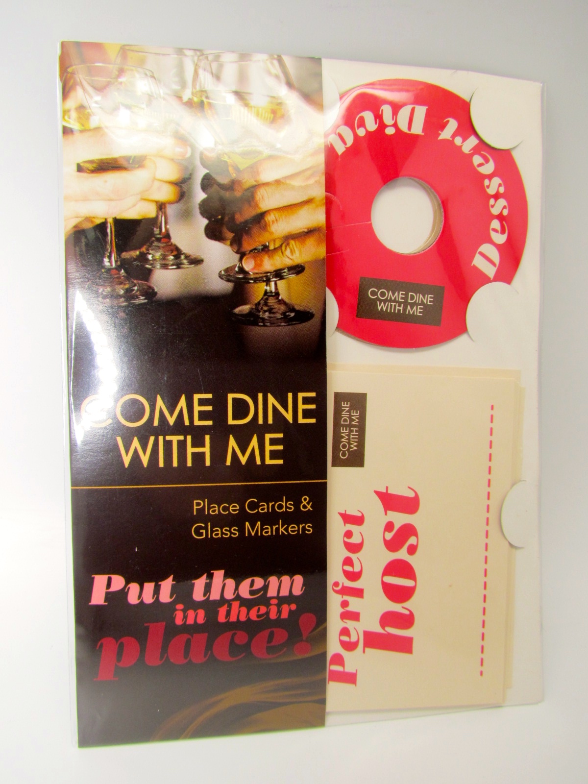 Place Cards and Glass Markers Come Dine With Me (pack of 12)