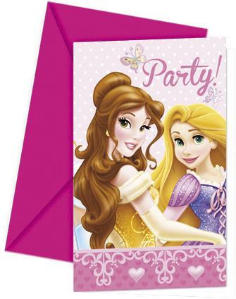 Princess Glam Invites and Envelop (Pack of 6)