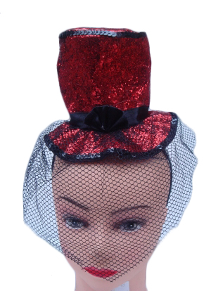 Wickedfun Red Fascinator Hat with Alice Band
