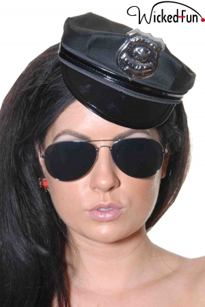 Wickedfun Sexy Black Mini Police Hat