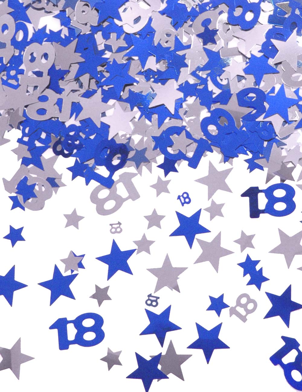 Silver Blue Star Confetti (Aged 18)