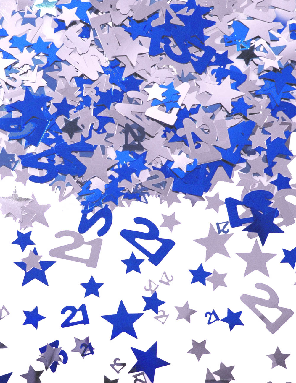 Silver Blue Star Confetti (Aged 21)