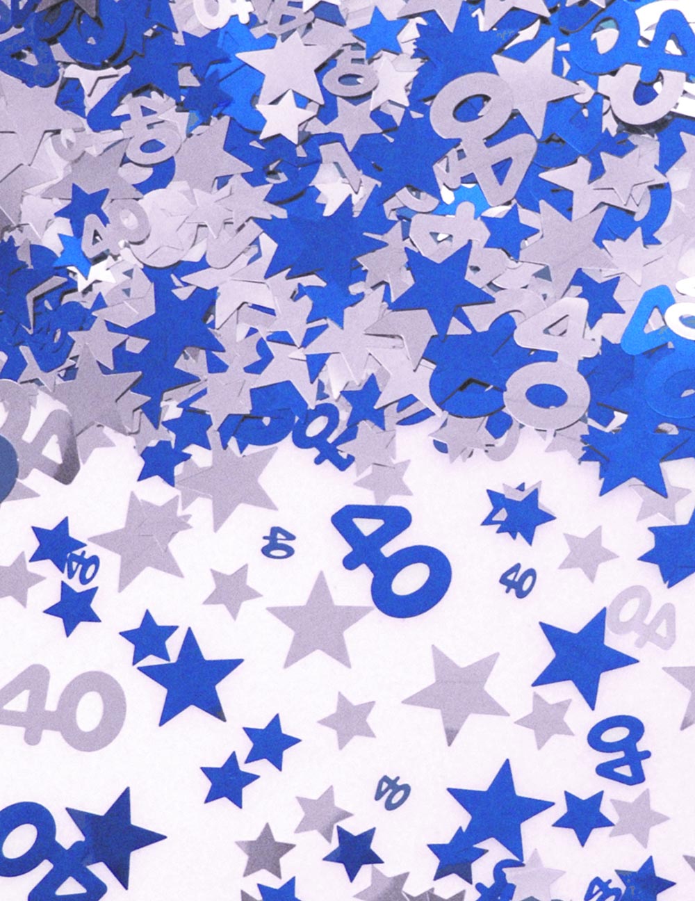Silver Blue Star Confetti (Aged 40)