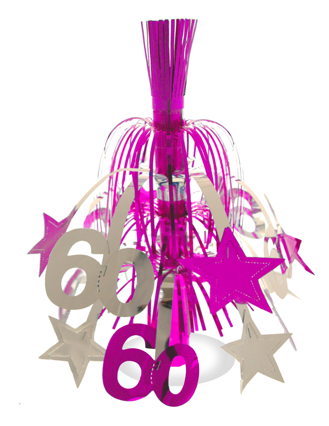Silver Pink Fountain Decoration (Aged 60)