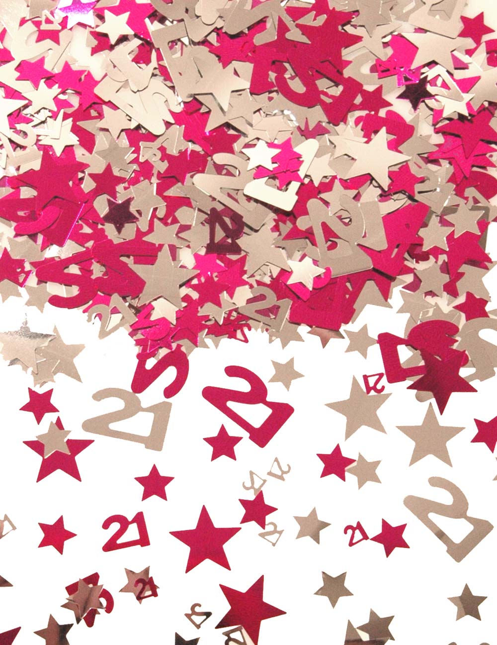 Silver Pink Star Confetti (Aged 21)