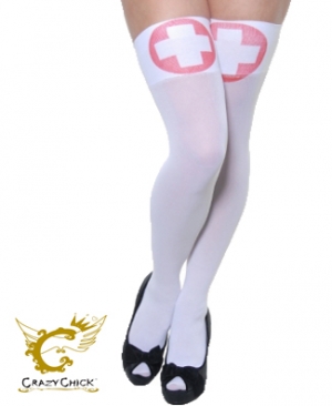 Crazy Chick White Nurse Stockings