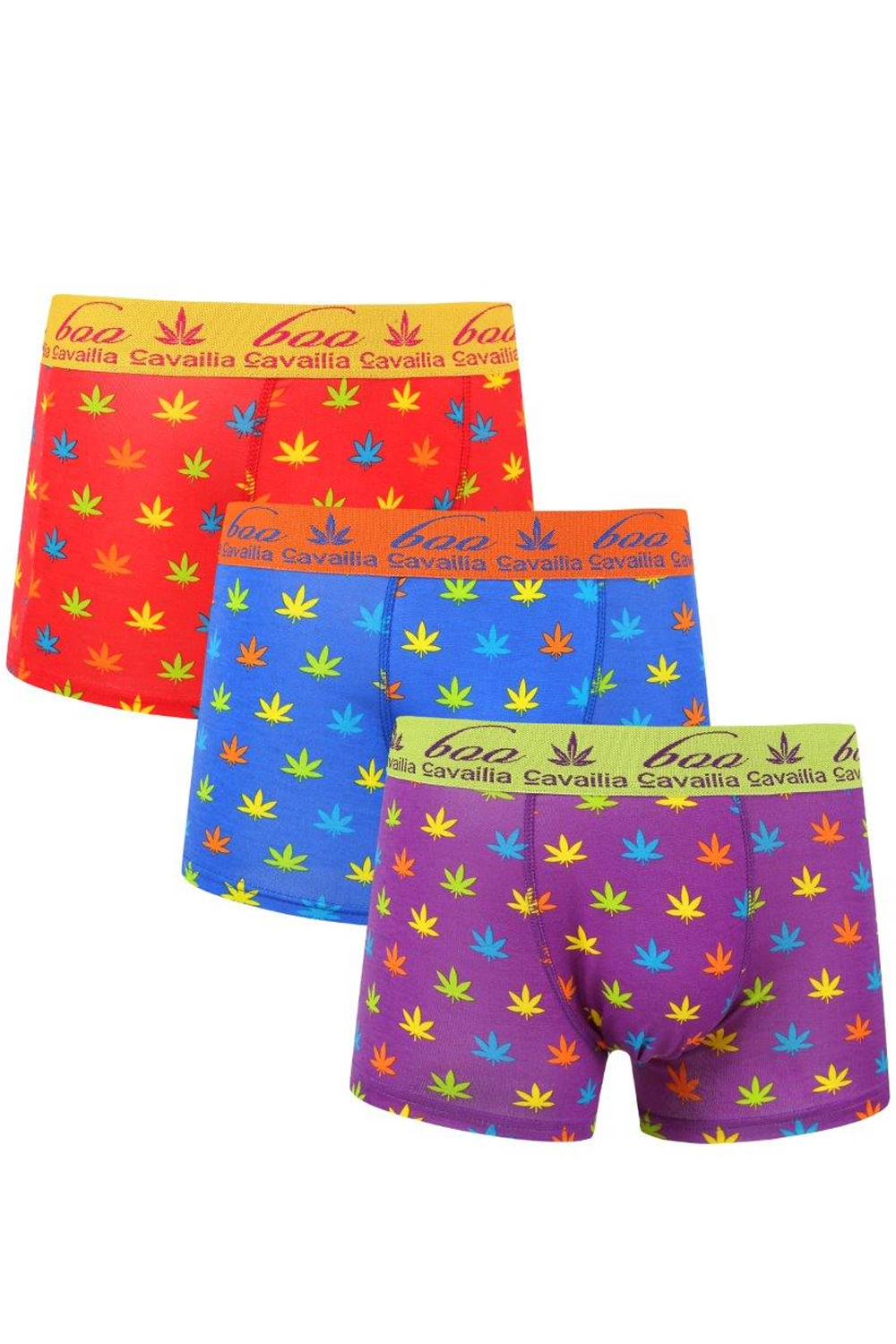 Active Star Bold Graphic Leaf Print Boxer Shorts (Pack of 3)