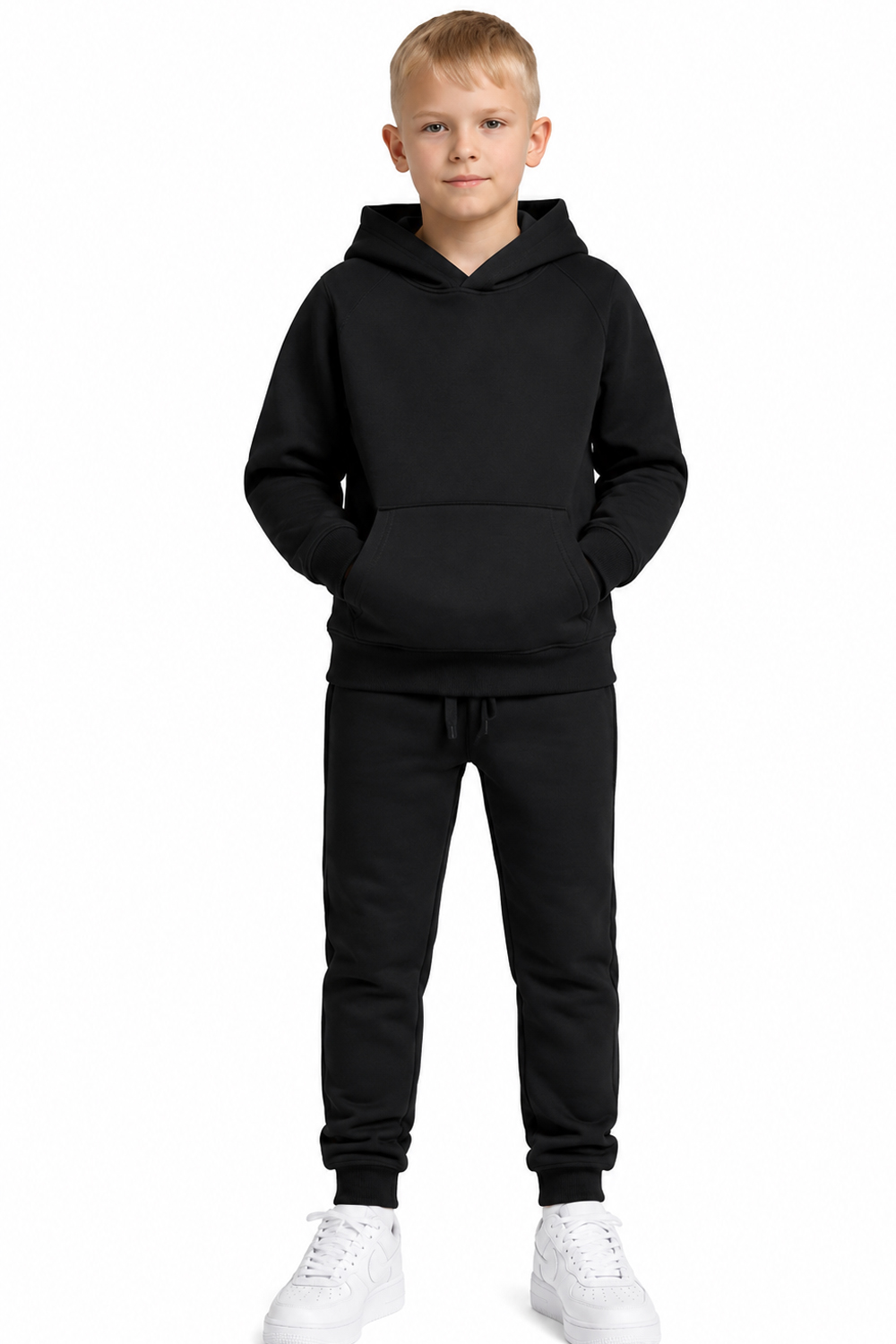 Active Star Kids Pullover Hoodie Tracksuit Black