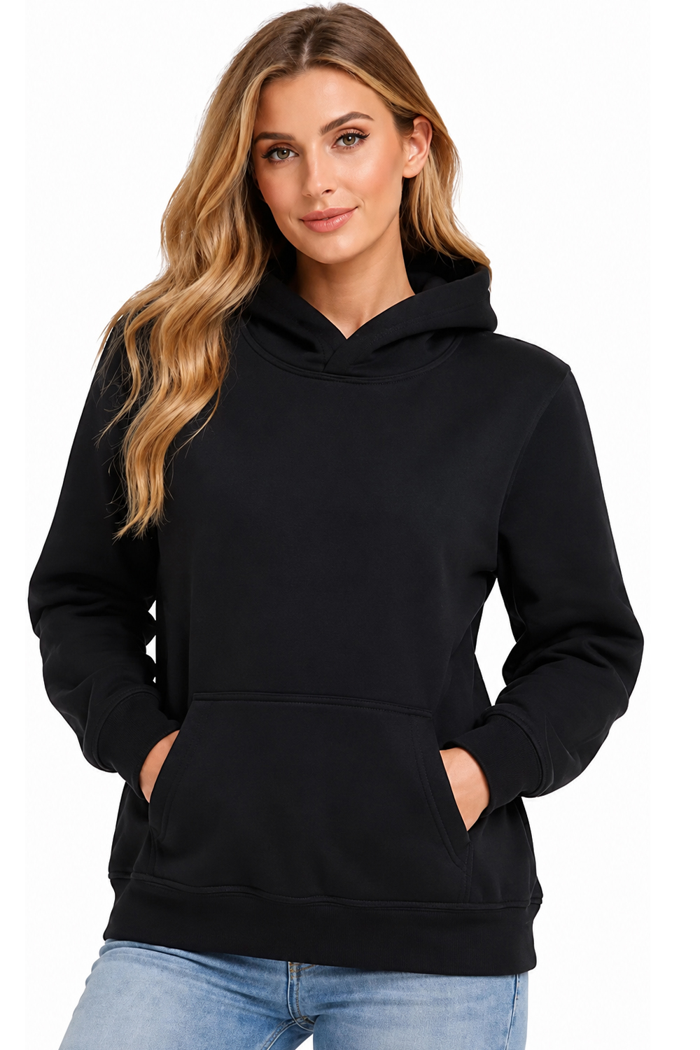 Active Star Ladies Pullover Hoodie (Jet Black)