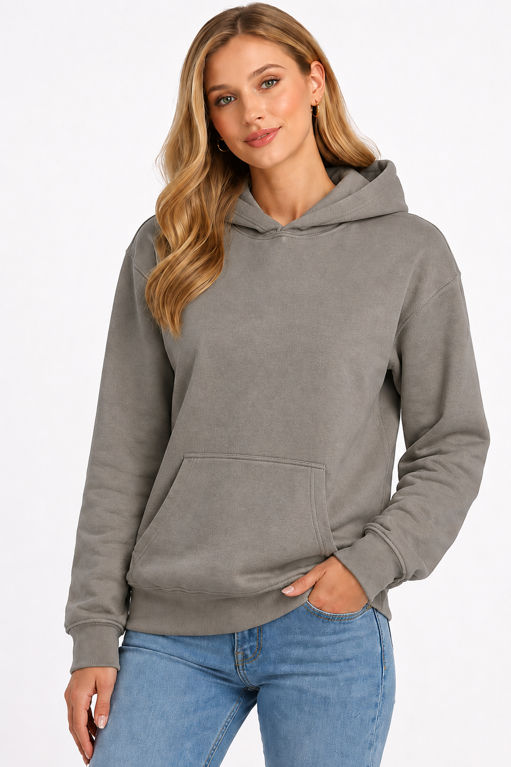 Active Star Ladies Pullover Hoodie (Cloud Grey)