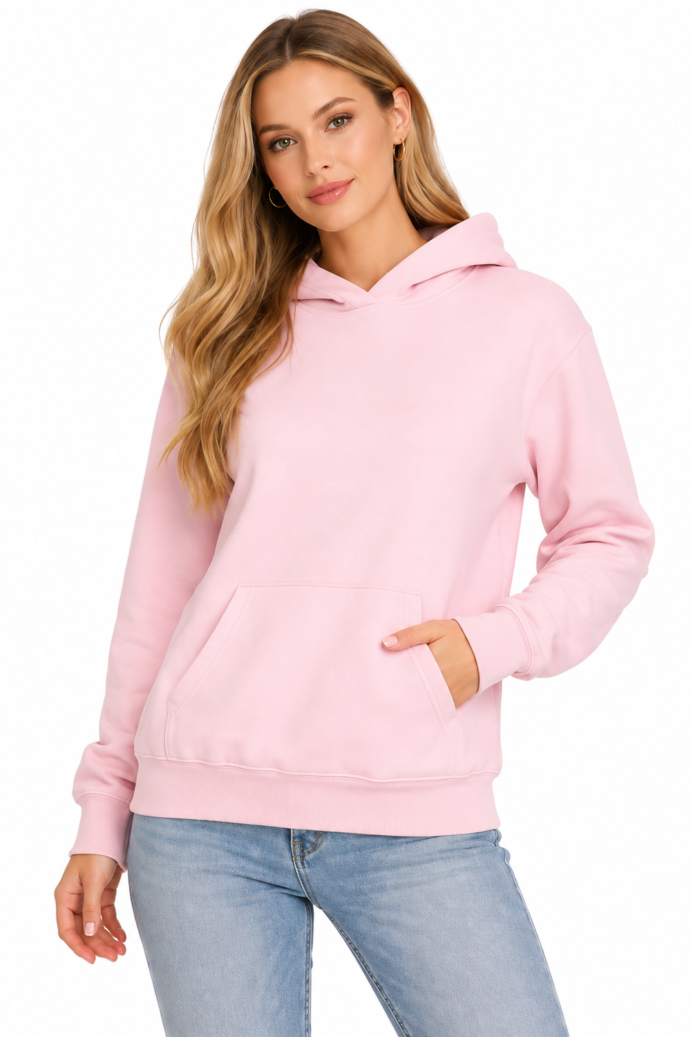 Active Star Ladies Pullover Hoodie (Rose Pink)