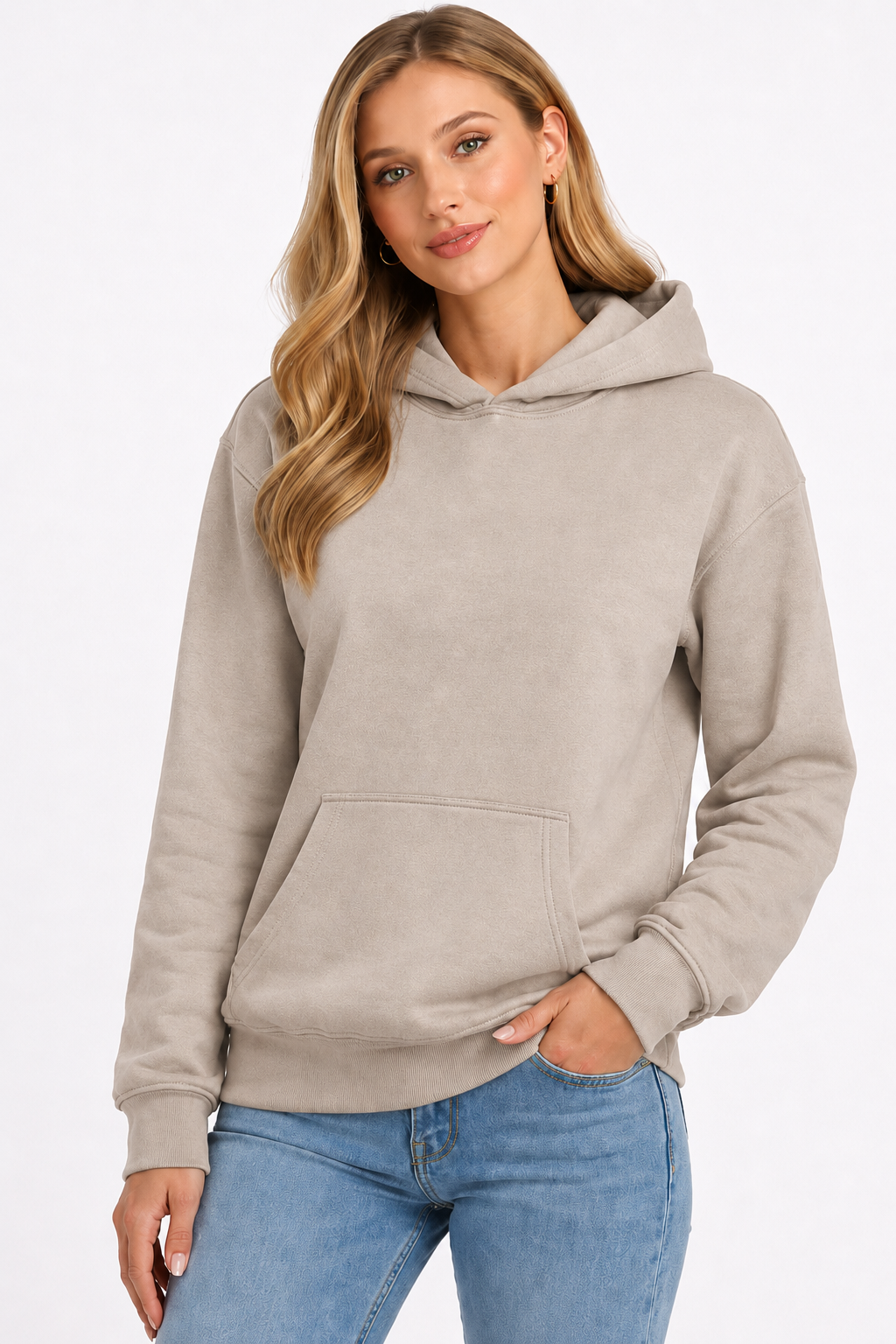Active Star Ladies Pullover Hoodie (Taupe)