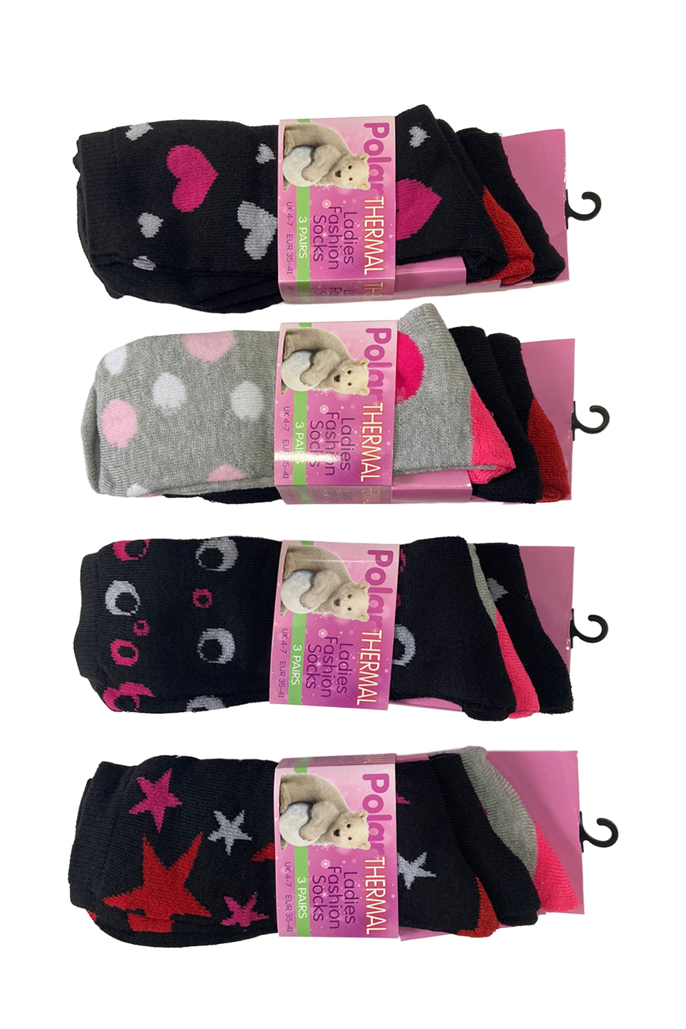 Active Star Ladies Thermal Fashion Socks (Pack of 3 Pairs)