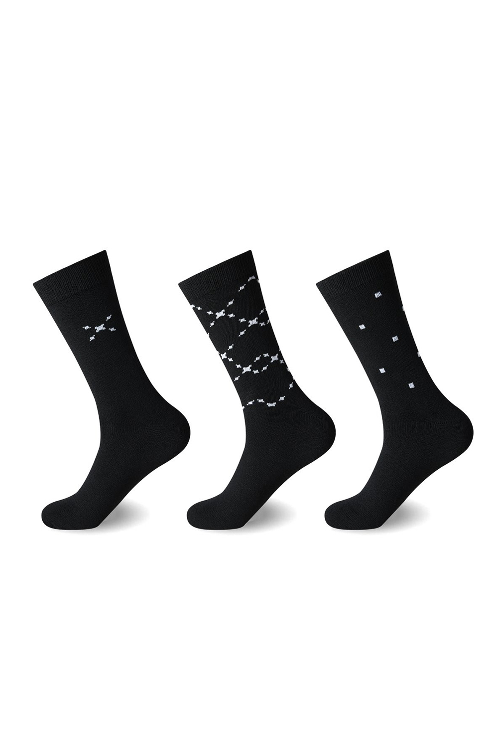 Active Star Men Dotted Horizon Suit Socks (Pack of 3 Pairs)