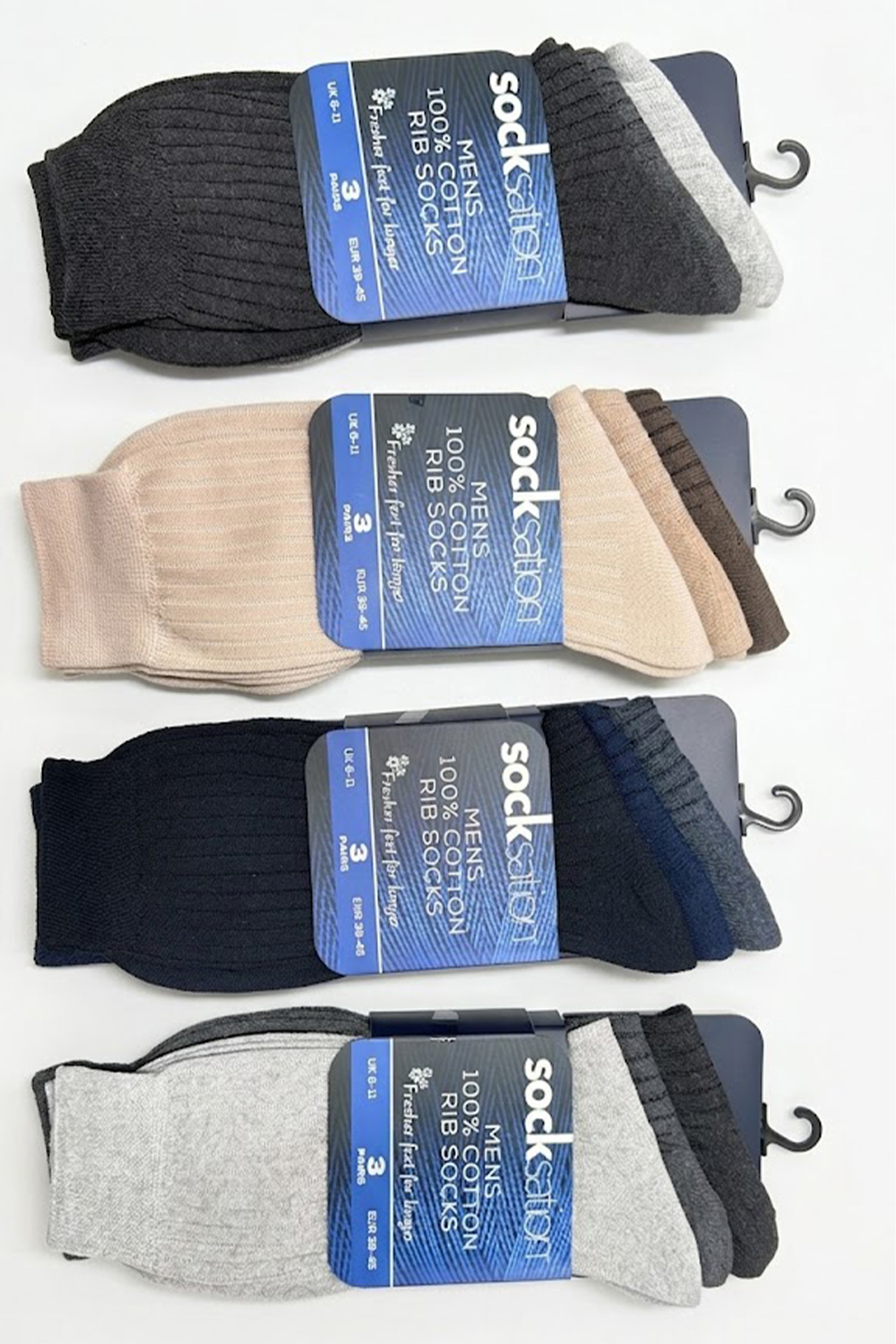 Active Star Men's Cotton Rich Fashion Socks (Pack of 3 Pairs)