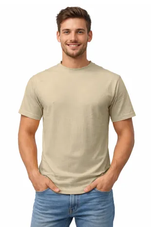 Active Star Men's Crew Neck Half Sleeve T-Shirt Beige