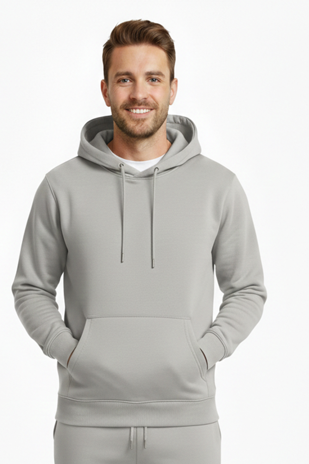 Active Star Men's Grey Melange Pullover Hoodie Single