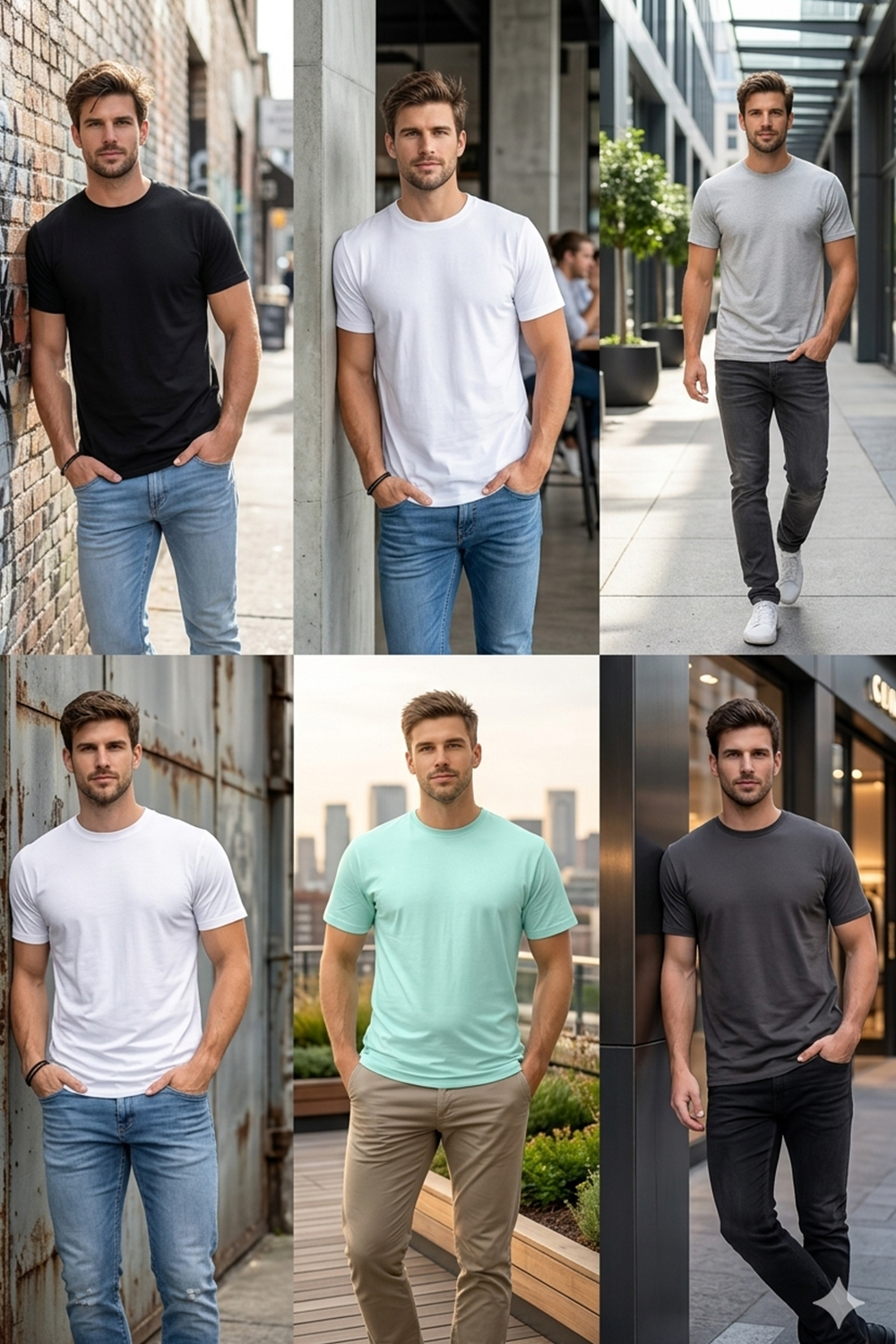 Active Star Men's Plain T-Shirts Assorted Colors (Sold in Carton Only)