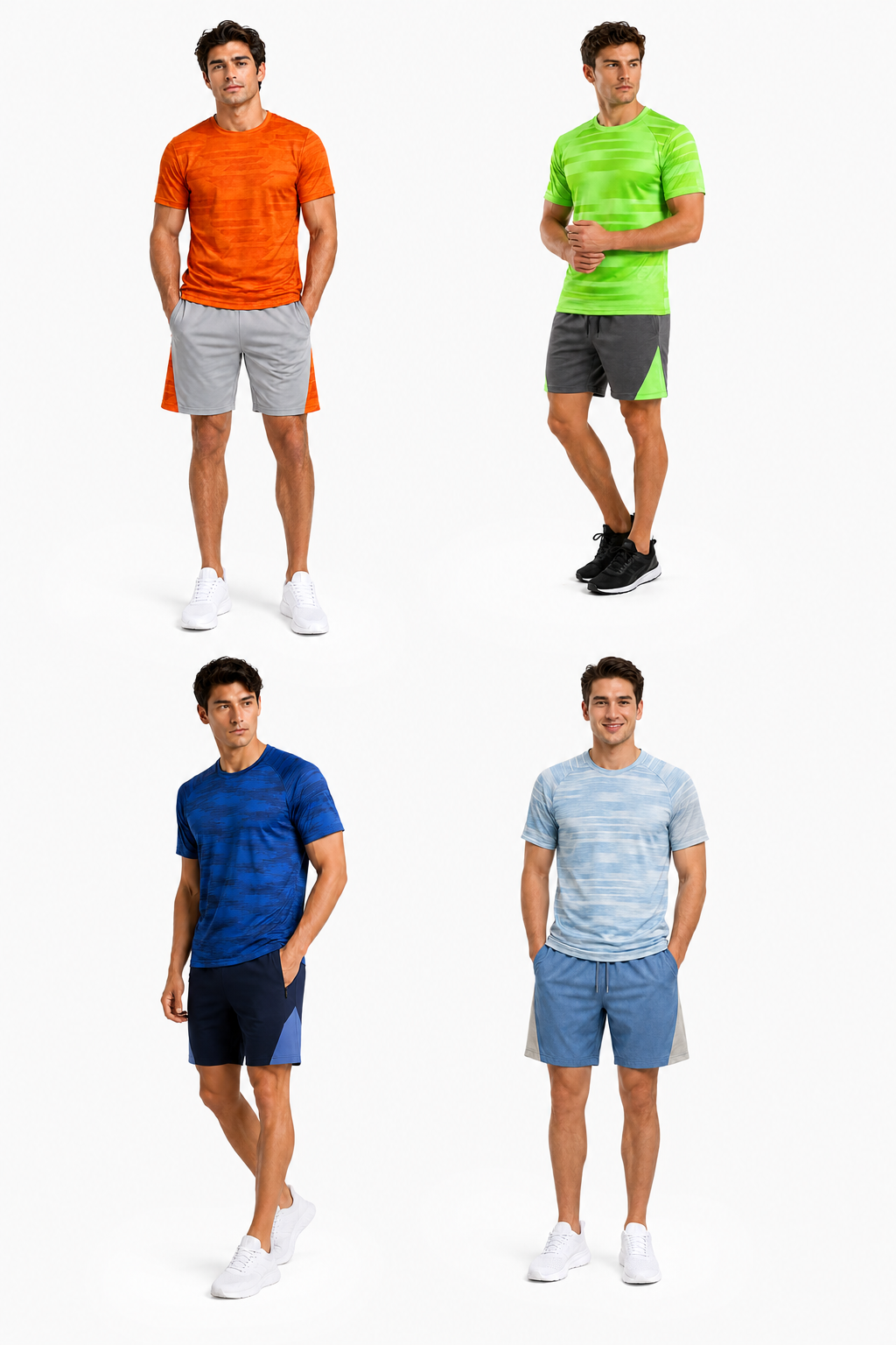 Active Star Men's T-Shirts & Shorts Set Assorted Colors (Sold in Carton Only)