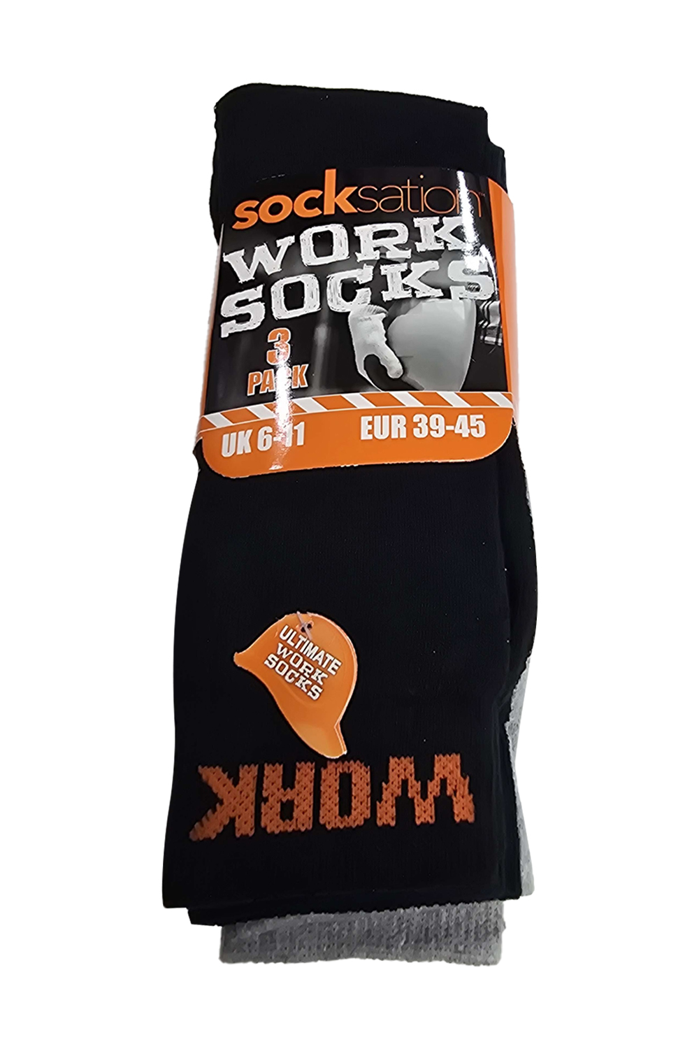 Active Star Men Work Socks Black Navy Grey (Pack of 3 Pairs)