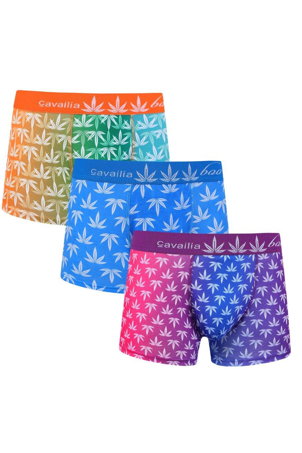 Active Star Mens Multi-colour Leaf Print Boxer Shorts (Pack of 3)