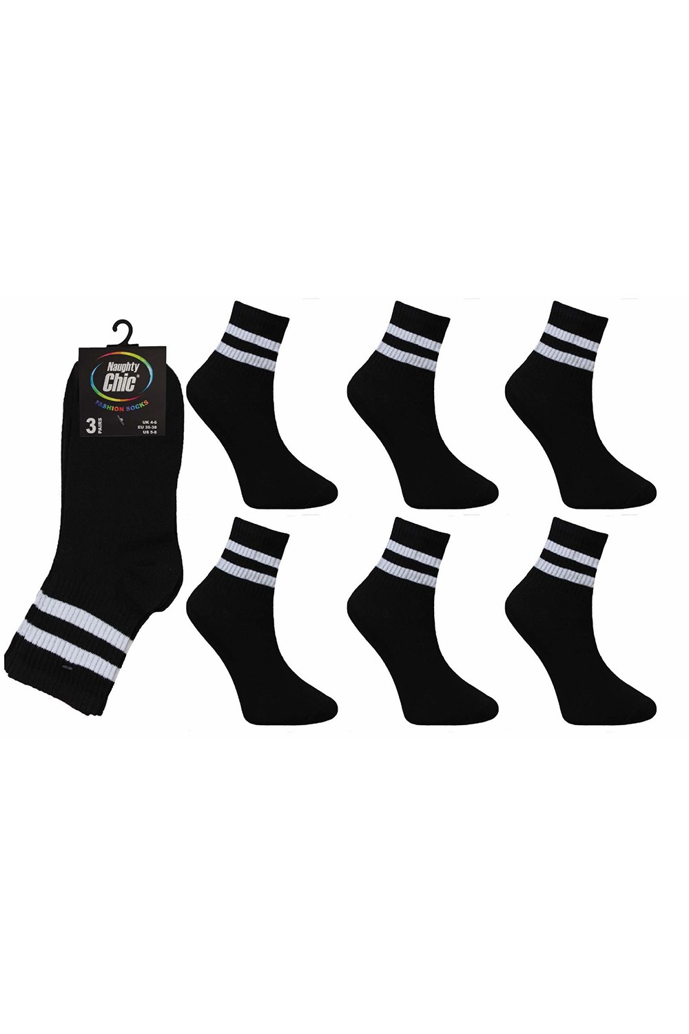 Active Star Women's Fashion Socks Black (Pack of 3 Pair)