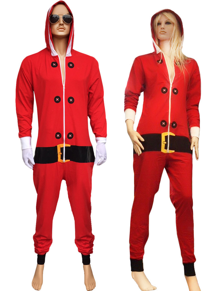 Adult Red Santa Onesie Costume