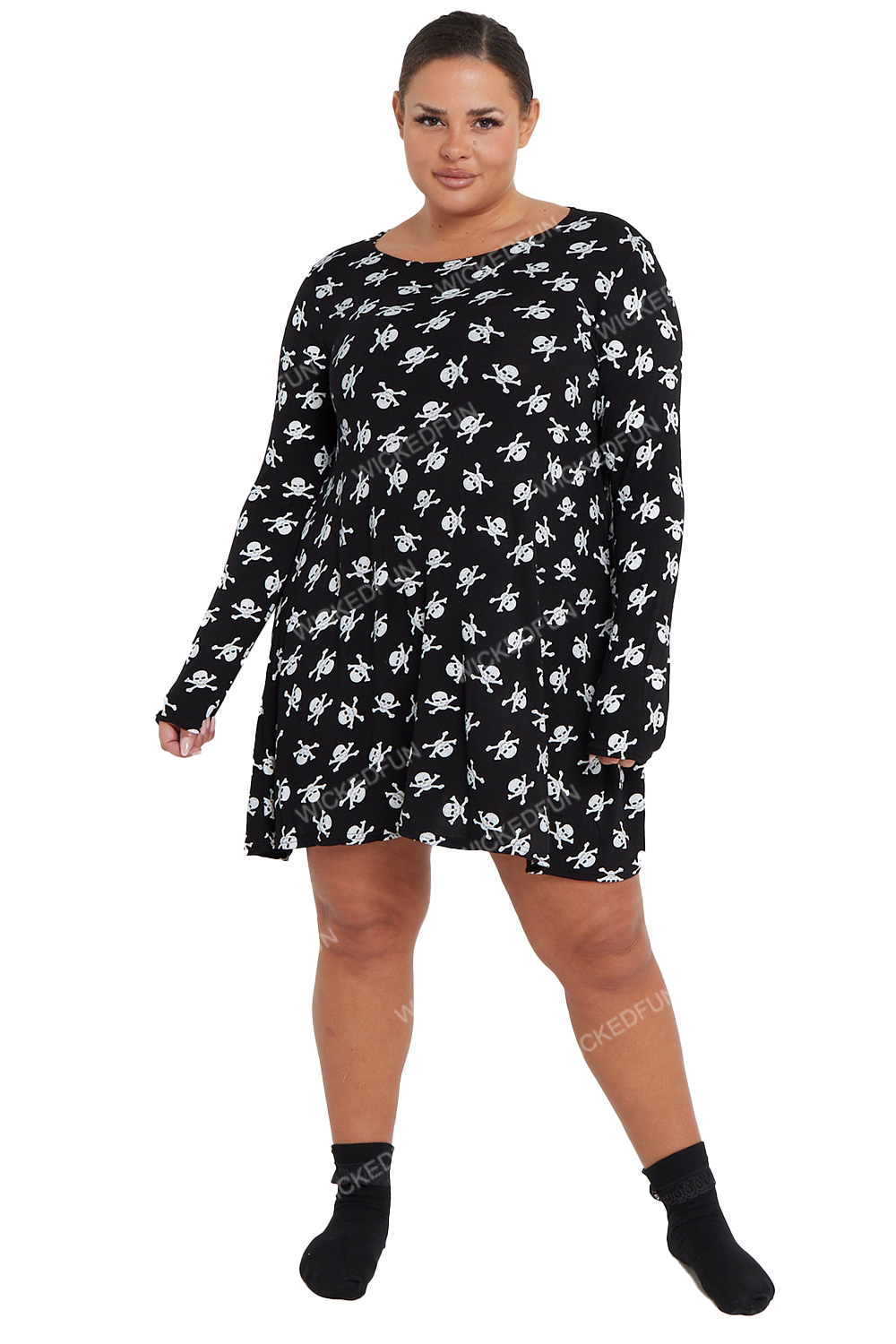 Wickedfun Adult Skull Printed Swing Dress Costume