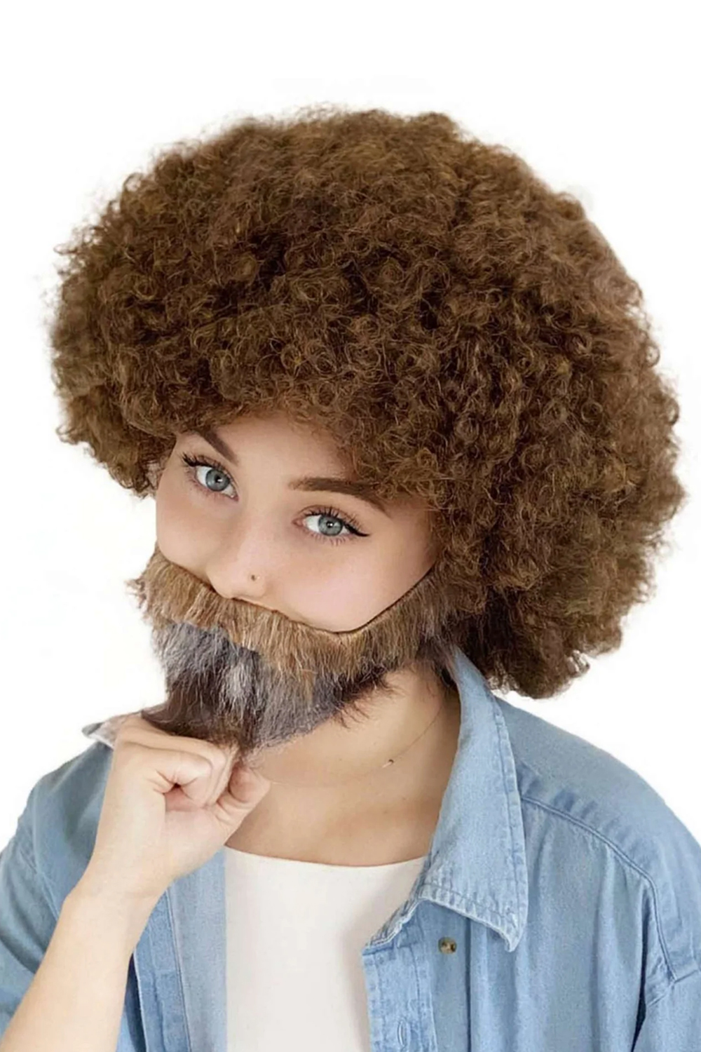 Adult Unisex Afro Wig and Beard Set