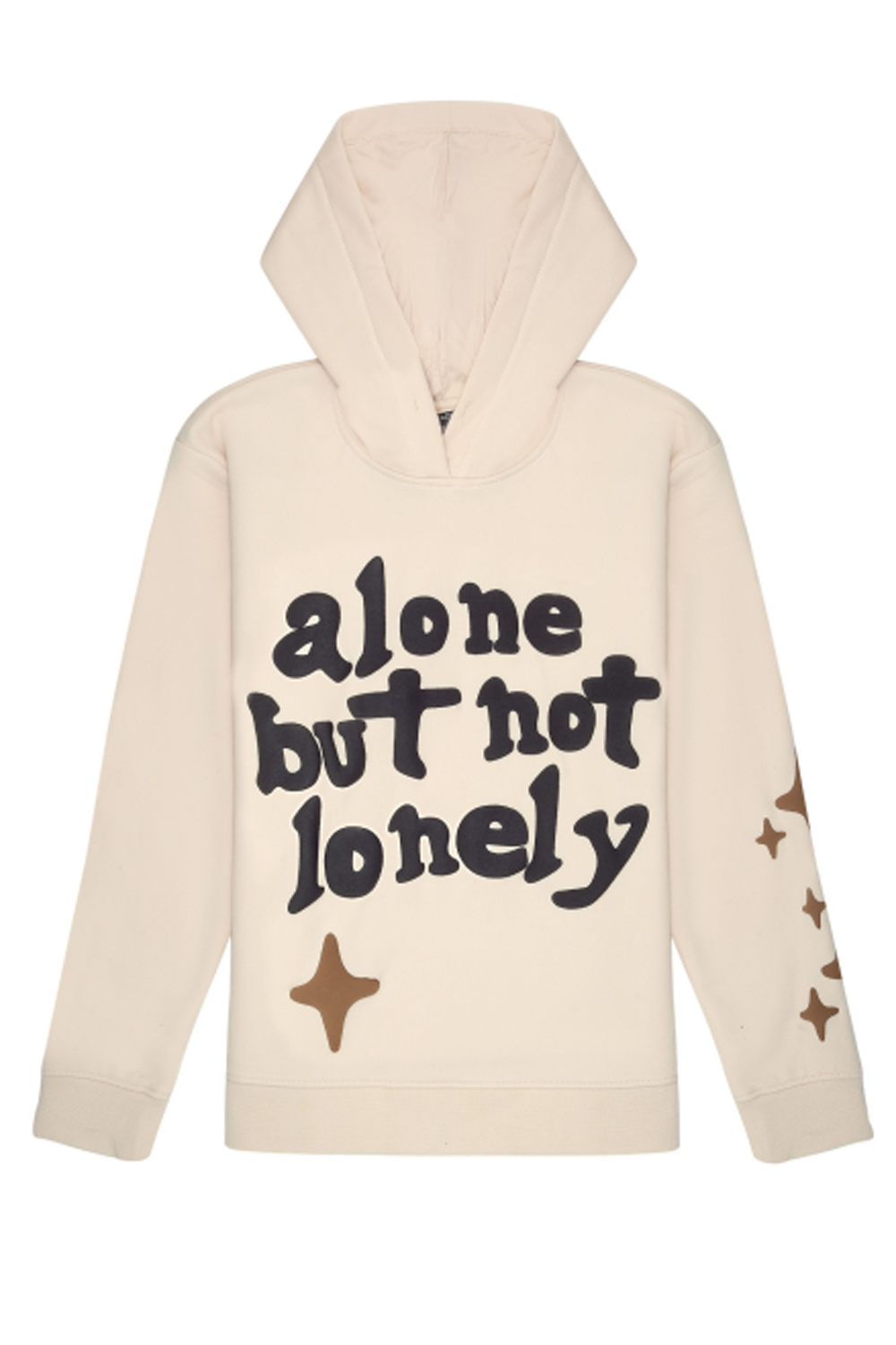 Alone Printed Hoodie Baby Pink