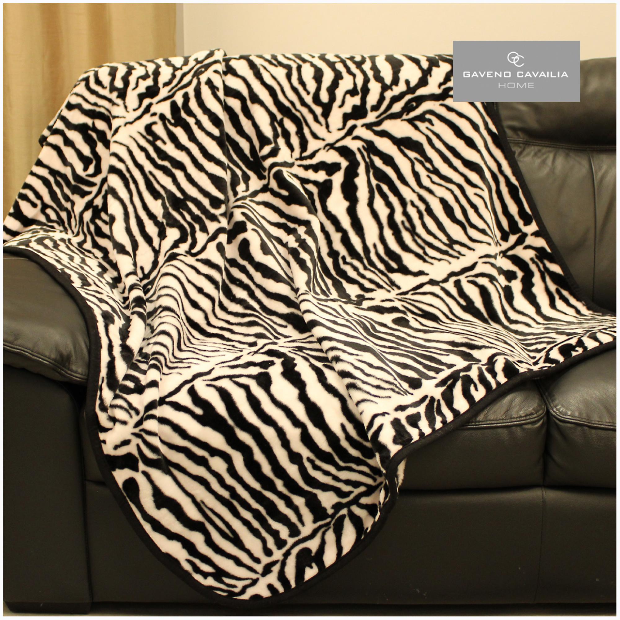 ANIMAL FUR THROW ZEBRA SKIN
