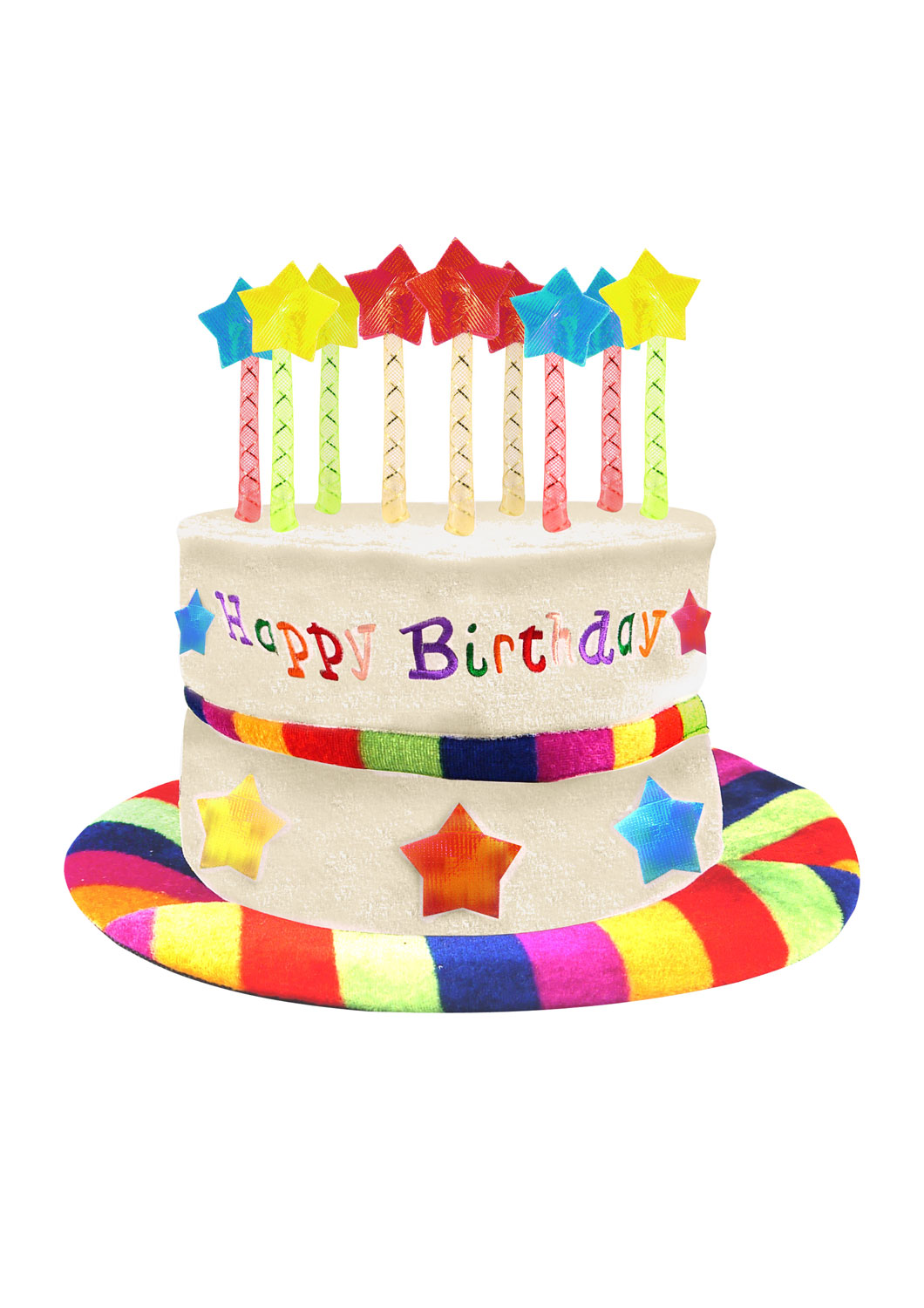 Birthday Cake Rainbow Hat W/9 Candles
