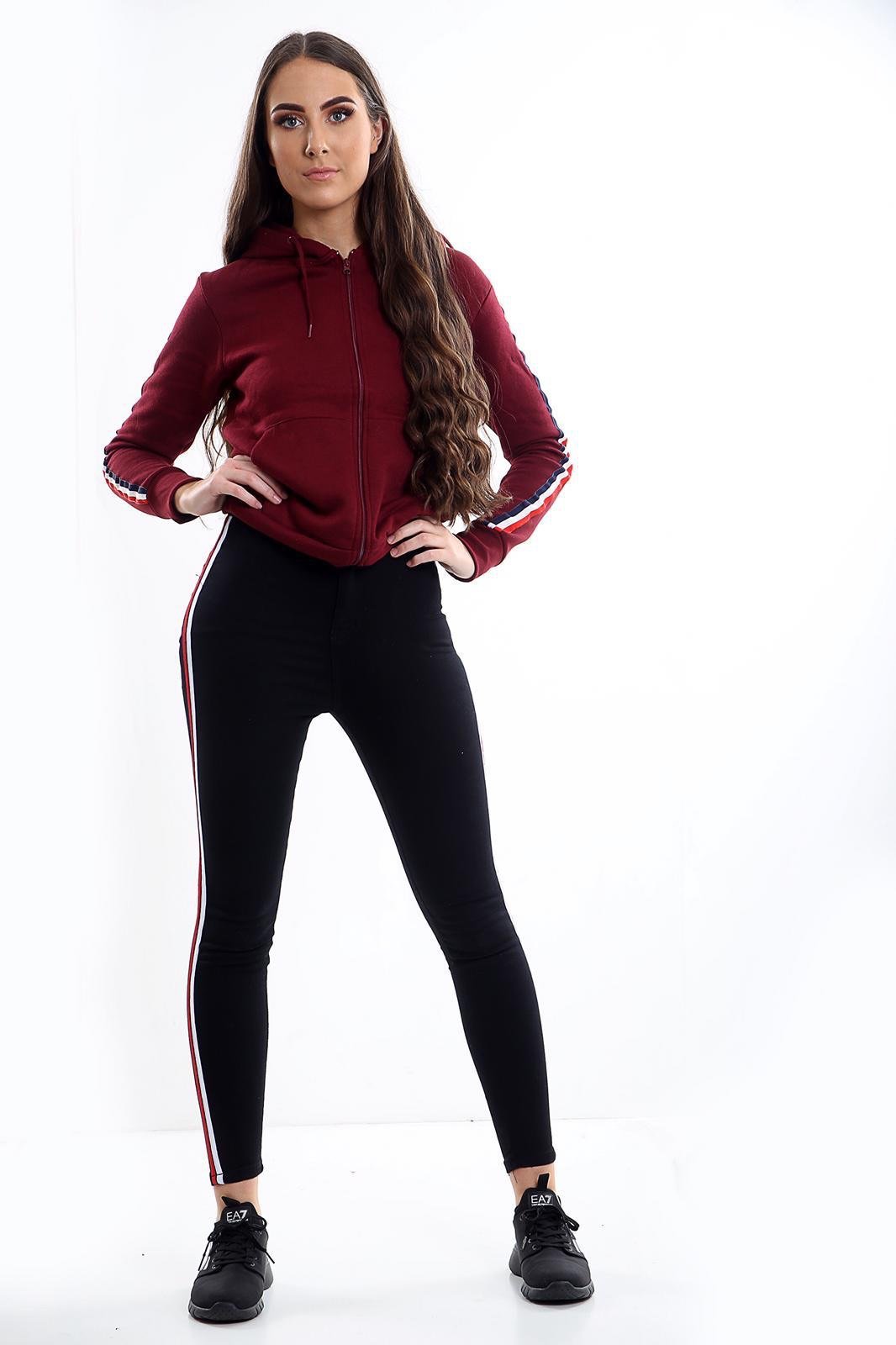 Black High waisted side stripe Jeans