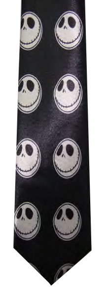 Black Smiley Skull Face Neck Tie