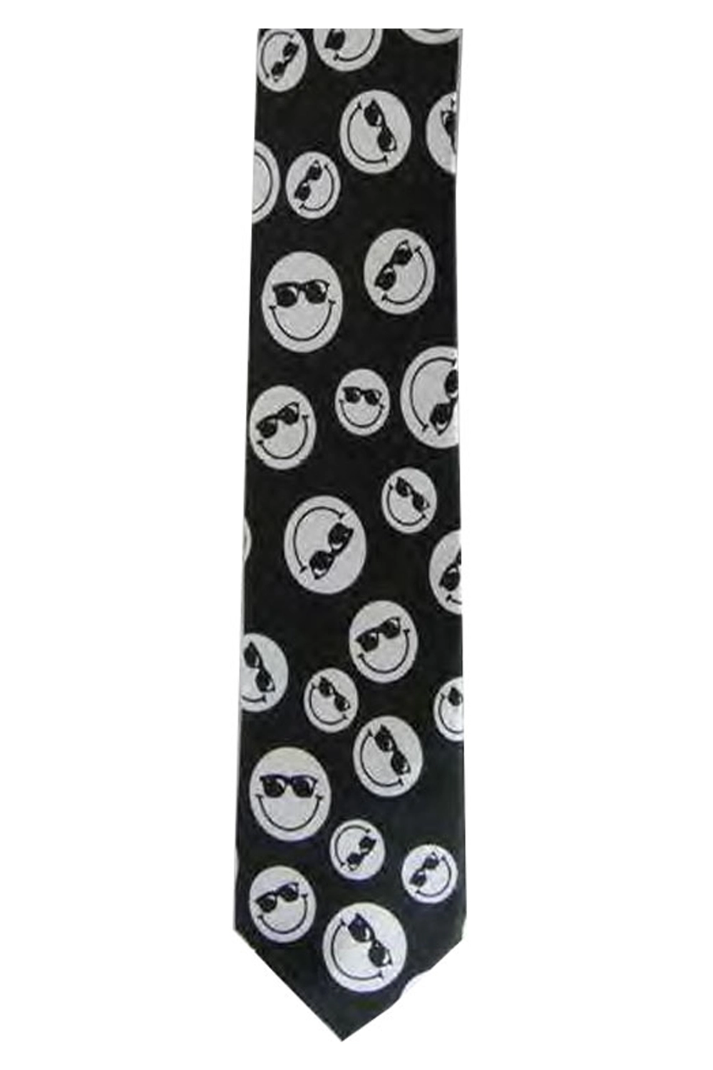 Wickedfun Black Smiley Face Neck Tie