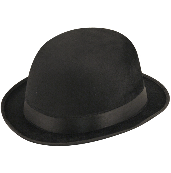 Wickedfun Black Velour Bowler Hat