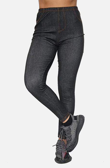 Black Women Stretchable Denim Look Jogger