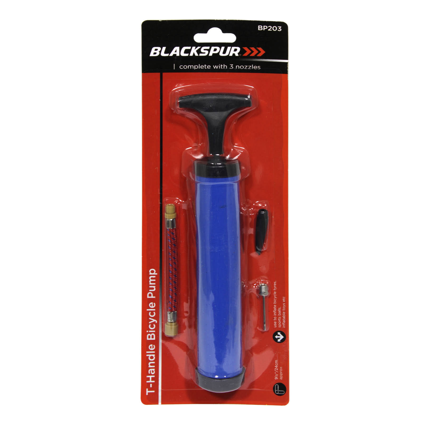 Blackspur 10â€³ T-Handle Bicycle Pump