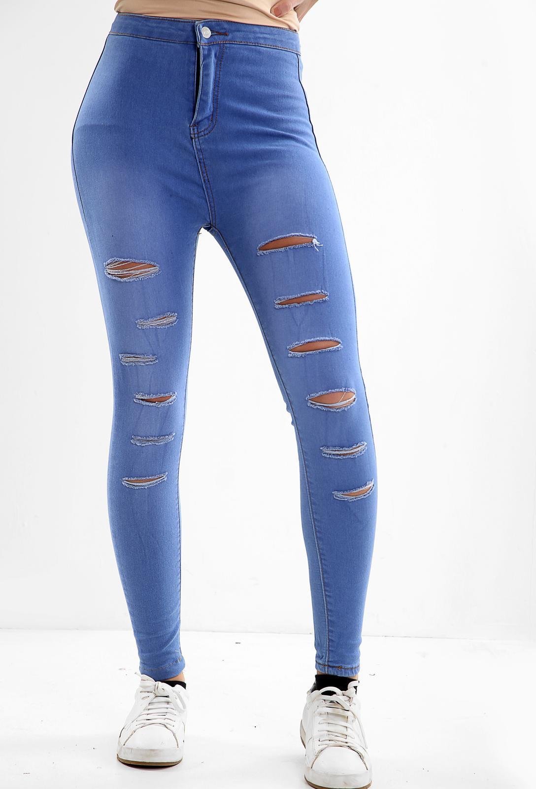 Blue Ladies High Waisted Jeans