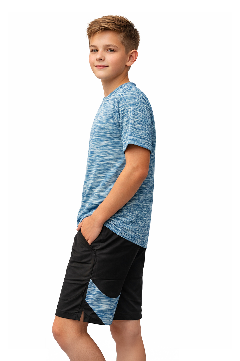 Boys Blue Malange T-shirt and Shorts Set