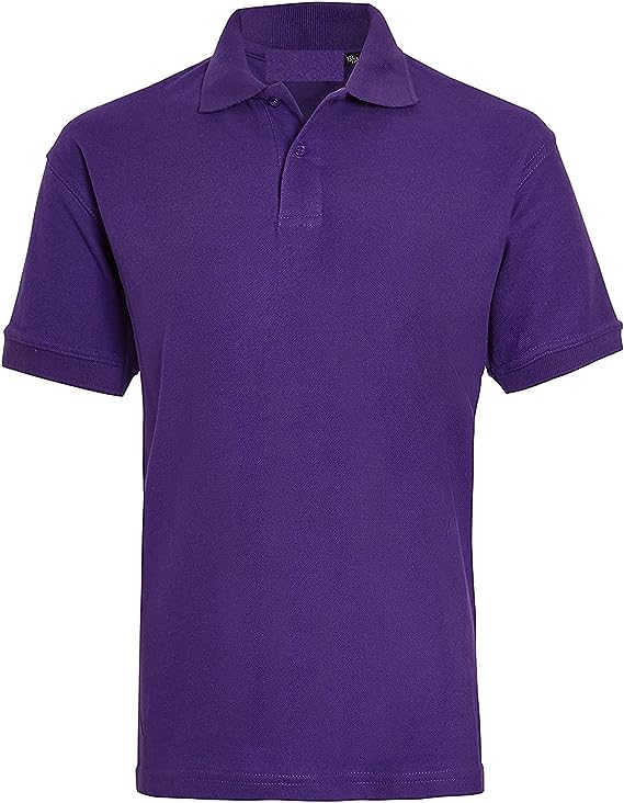 Boys & Girls Unisex Plain Cotton Polo Shirts Back to School Uniform Summer Age 5-14 Years-Purple