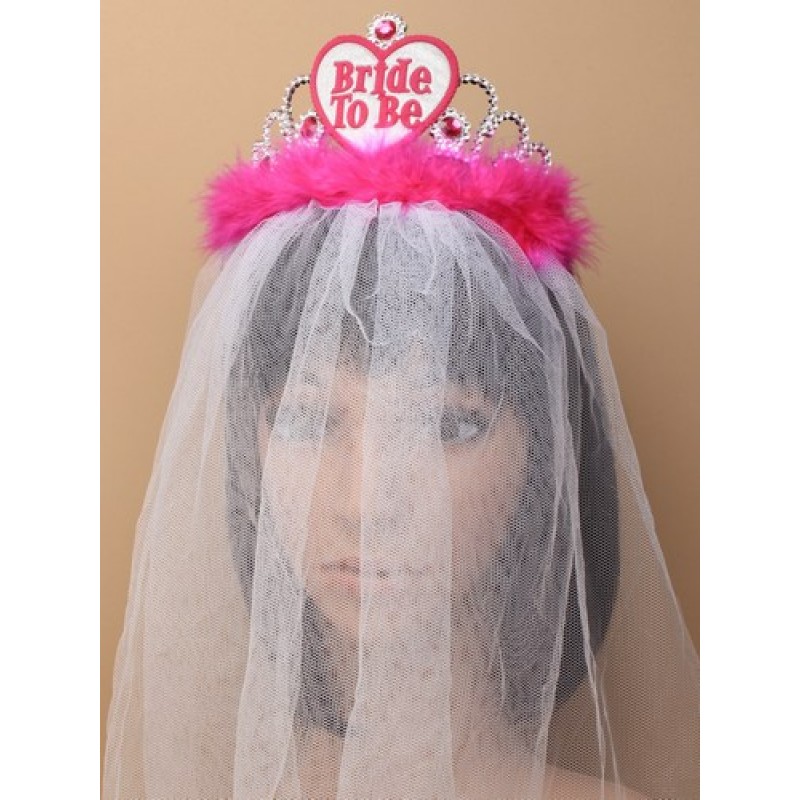 Bride To Be Tiara With White Veil