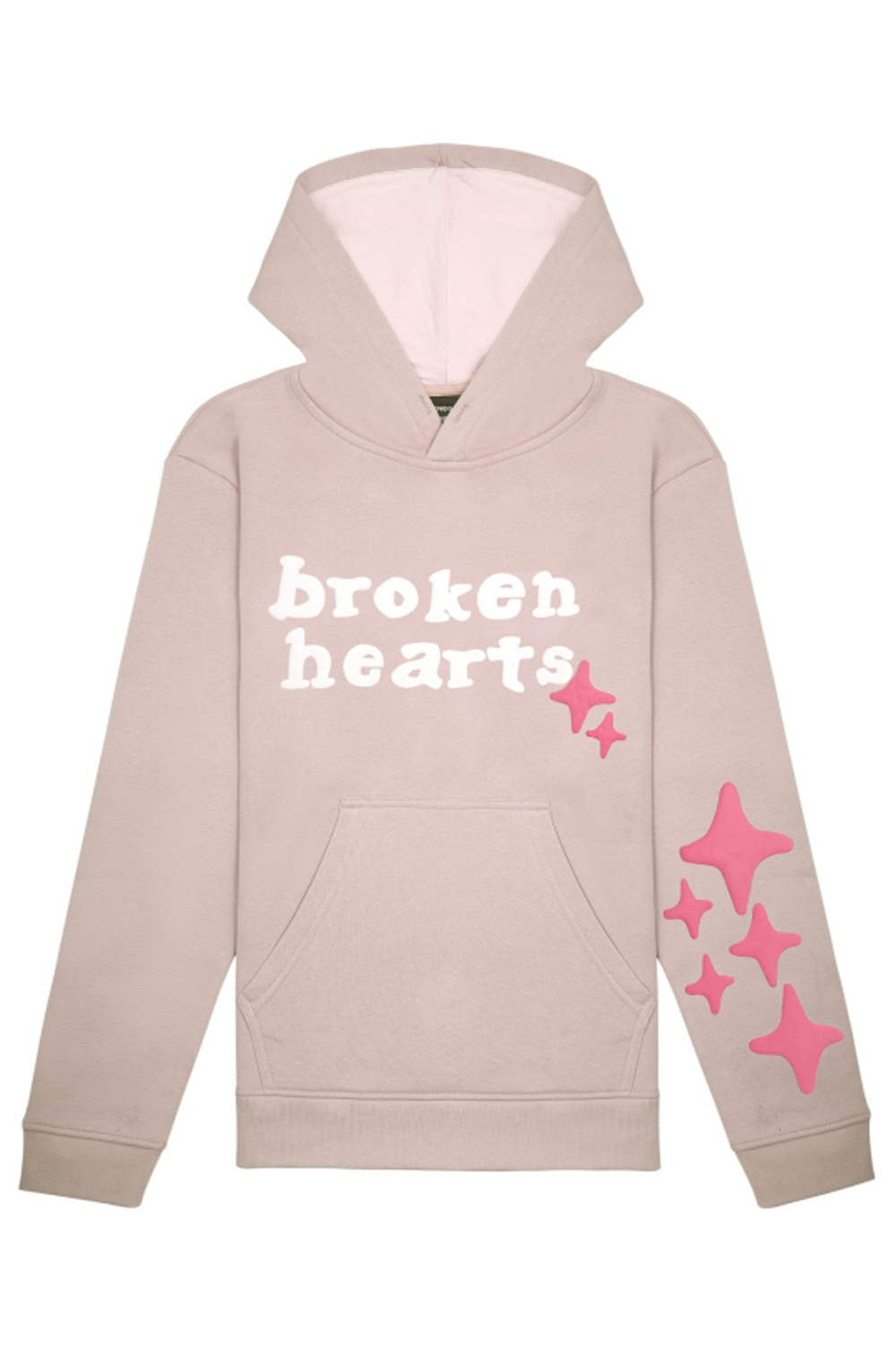 Broken Hearts Printed Hoodie Brown
