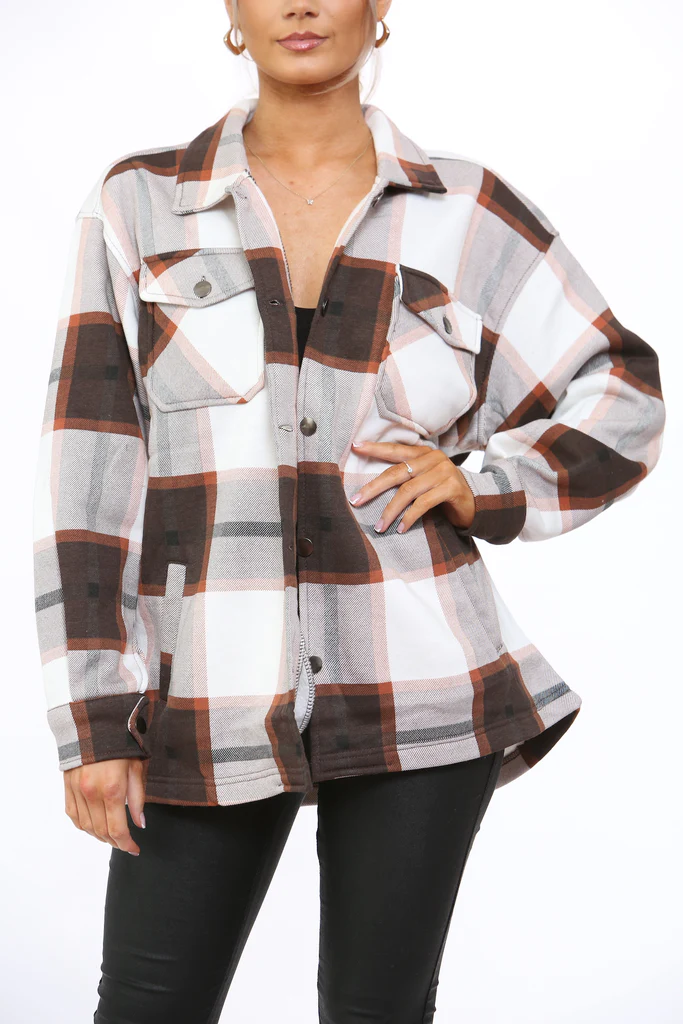 Brown Check Shacket